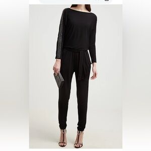 Michael Kors Black Skinny Jumpsuit with Tie Waist
